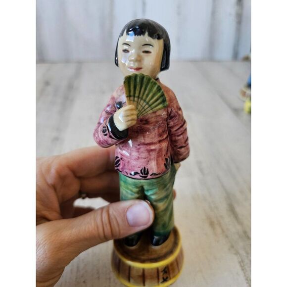 Gort girl fan 202f-jade 1948 Chinese Japanese figurine statue bone china - Picture 7 of 9